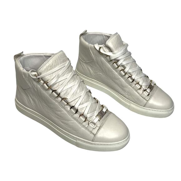 Balenciaga White Arena High Sneakers Size 37 with box and dust bag - Picture 2 of 12